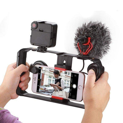 BowLift | VideoGrip Smartphone Stabilizer – Professional Filmcage with Cold Shoe Mounts