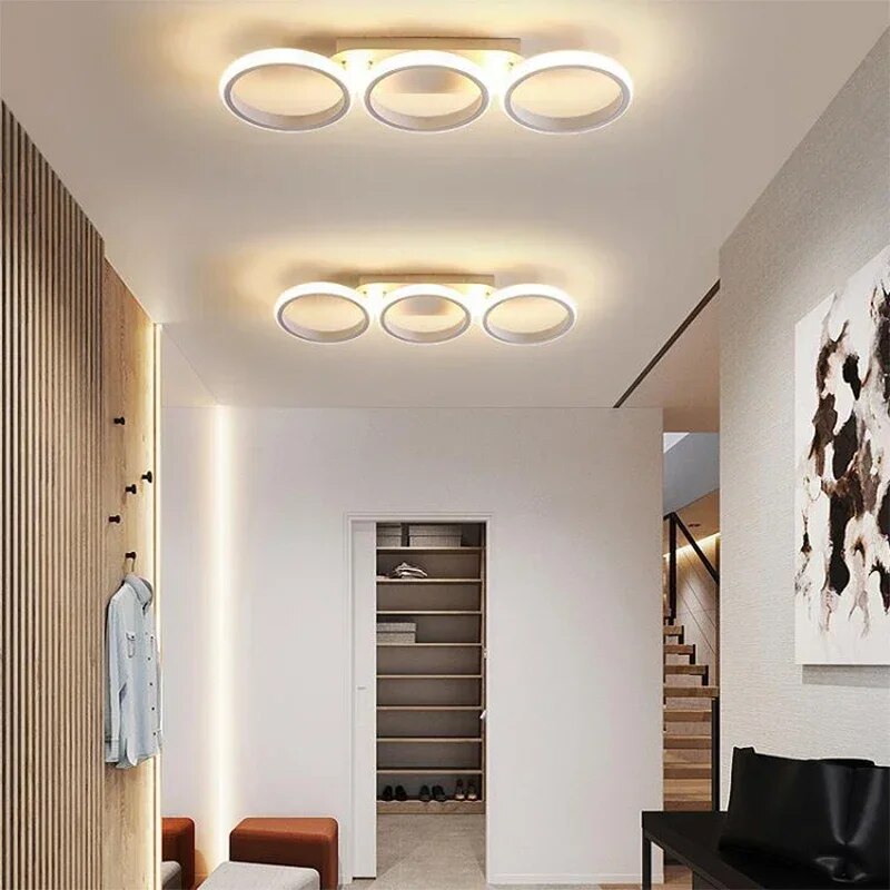 Modern LED Ring Chandelier – Minimalist Ceiling Light for Living Room and Dining Area | Karnz
