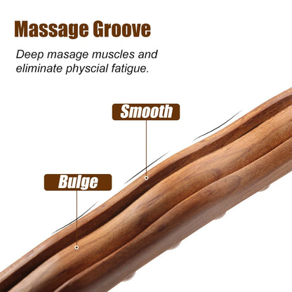 WoodRelax Gua Sha Massage Stick – 60 cm massage tool made of natural wood for deep muscle relaxation | Karnz