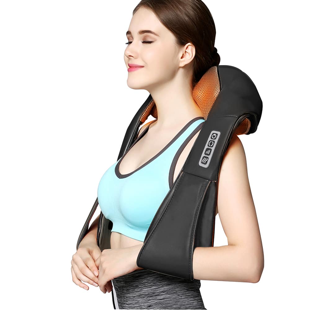 Skanto | RelaxPro Massage Pillow – Shiatsu Heat Pad for Neck, Shoulders, and Back
