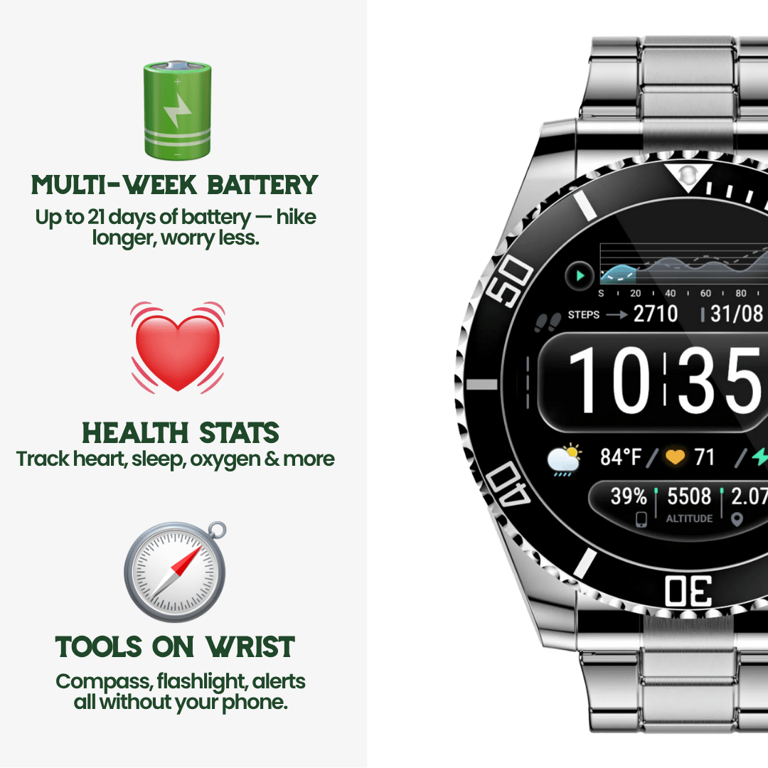 BowLift | Nexos Pro – Tactical Smartwatch with GPS & 21-Day Battery
