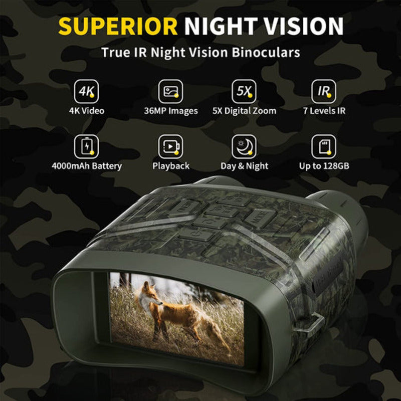 Night vision binoculars with digital thermal imaging camera