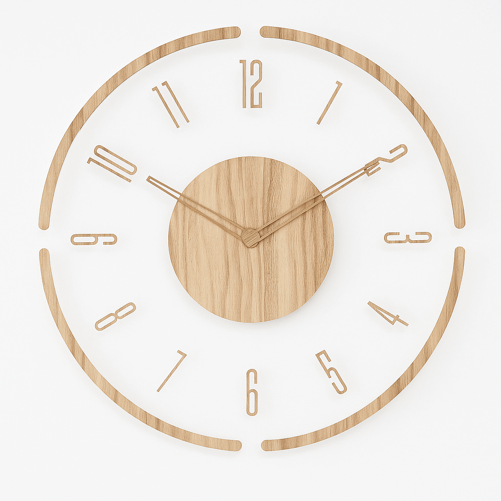 BowLift | NORDORA – Silent Scandinavian Wall Clock Made of Natural Wood