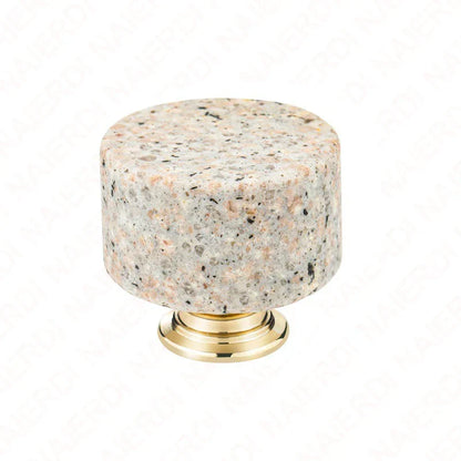 Nordic Marble Cabinet Knobs Aluminum Base Single Hole Drawer Pulls | Bowlift