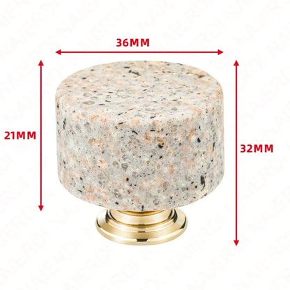 Nordic Marble Cabinet Knobs Aluminum Base Single Hole Drawer Pulls | Bowlift