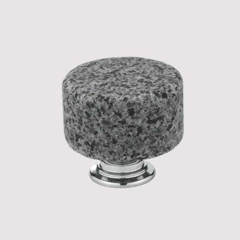 Nordic Marble Cabinet Knobs Aluminum Base Single Hole Drawer Pulls | Bowlift