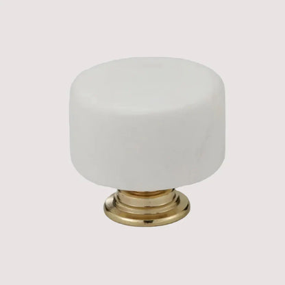 Nordic Marble Cabinet Knobs Aluminum Base Single Hole Drawer Pulls | Bowlift