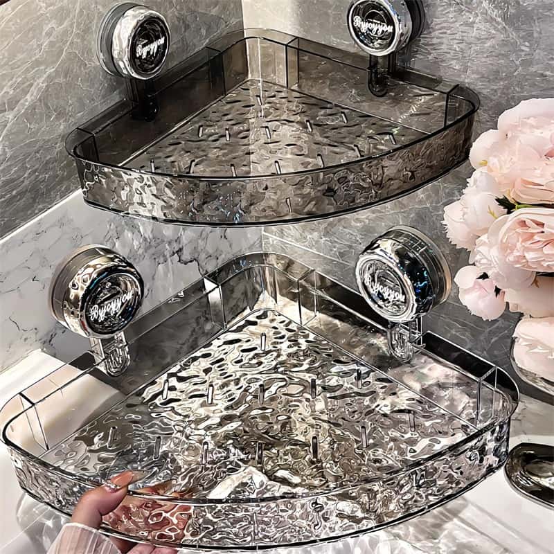 BowLift | NordicGrip Wall Shelf – No-Drill, Suction Cup Mounted Organizer for Bathroom, Kitchen, and Office