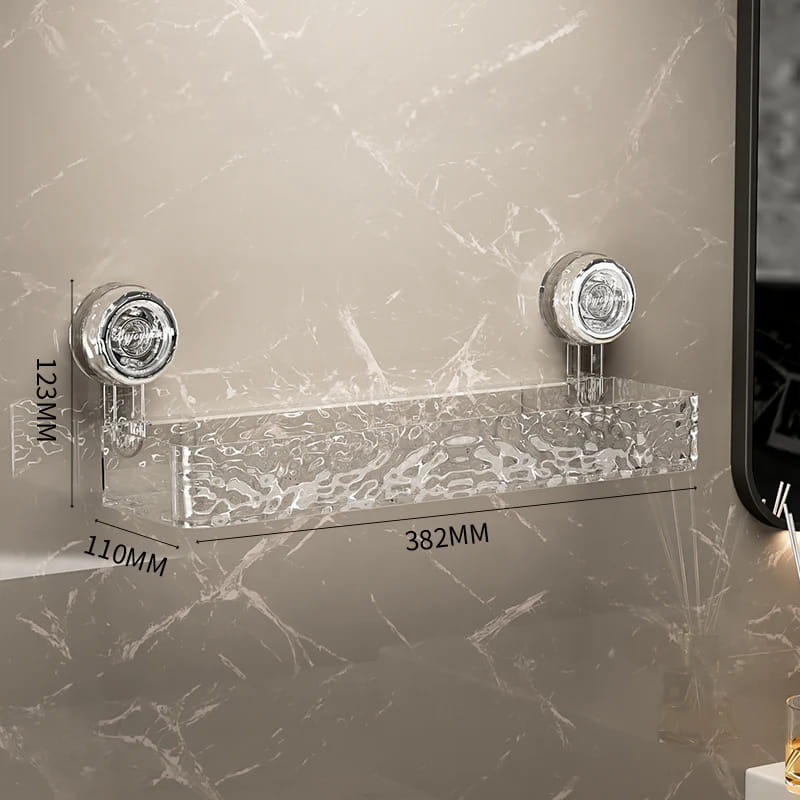 BowLift | NordicGrip Wall Shelf – No-Drill, Suction Cup Mounted Organizer for Bathroom, Kitchen, and Office