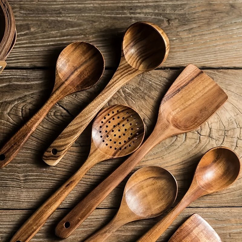 Skanto | FJORDFLAME SET – Sustainable 5-Piece Teak Wood Kitchen Utensil Set