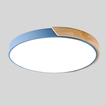Skanto | Nordic Wood LED Ceiling Lamp – Macaron Design, 23–30cm