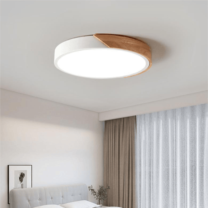 Skanto | Nordic Wood LED Ceiling Lamp – Macaron Design, 23–30cm
