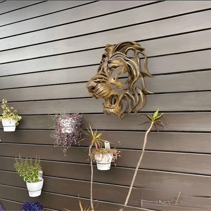Exquisite gilded lion head wall sculpture Karnz