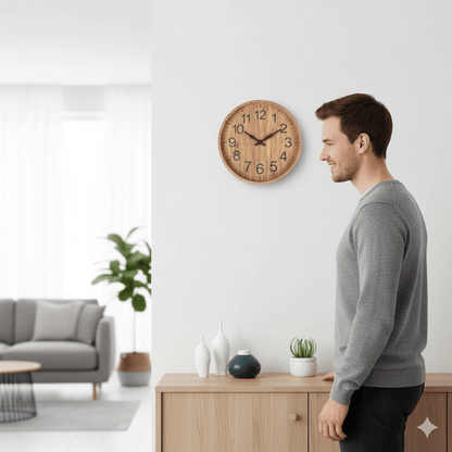 Skanto | OAKTICK – Silent Wooden Wall Clock with Natural Charm