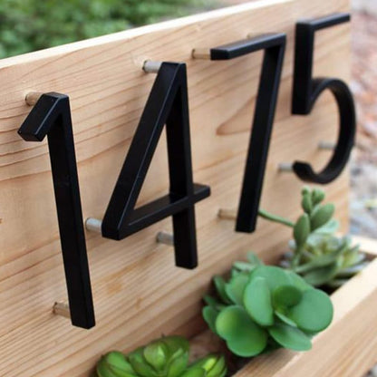 BowLift | House Numbers Modern Black Metal Floating Style