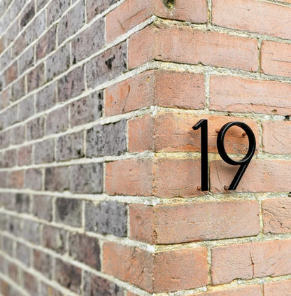 BowLift | House Numbers Modern Black Metal Floating Style