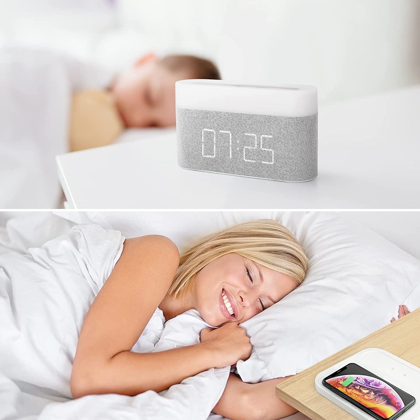 Skanto | 3-in-1 Wireless Charger, LED Lamp & Digital Alarm Clock | Fast Charging Dock