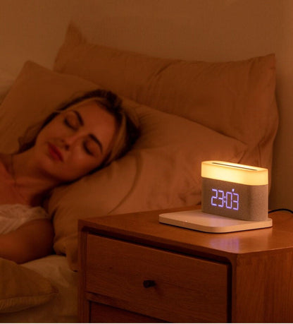 BowLift | 3-in-1 Wireless Charger, LED Lamp & Digital Alarm Clock | Fast Charging Dock