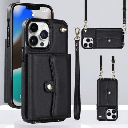 Leather shoulder bag with tote bag and lanyard for the iPhone