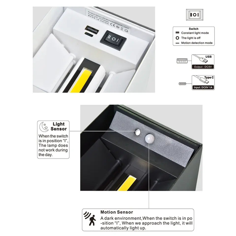 BowLift | Rechargeable wall lamp with sensor