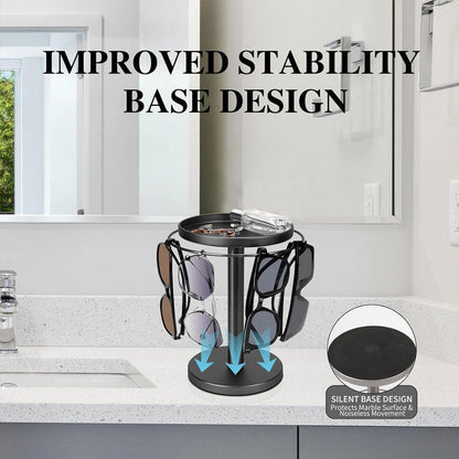 BowLift | OPTITURN – 360° Rotating Glasses Stand with Compact Design & Versatile Functionality