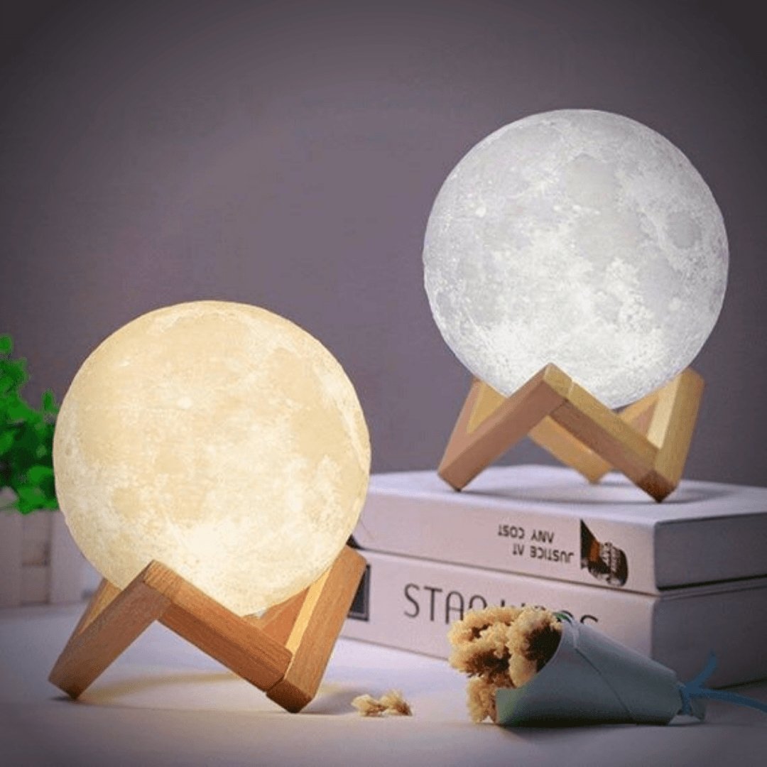 BowLift | Magical Moon Lamp - with Wireless Touch Control and Wooden Stand