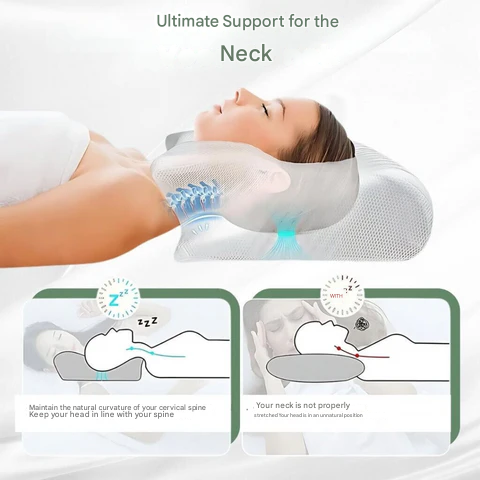 Skanto | Orthopedic Pillow | Ergonomic Support for Neck and Back | Memory Foam