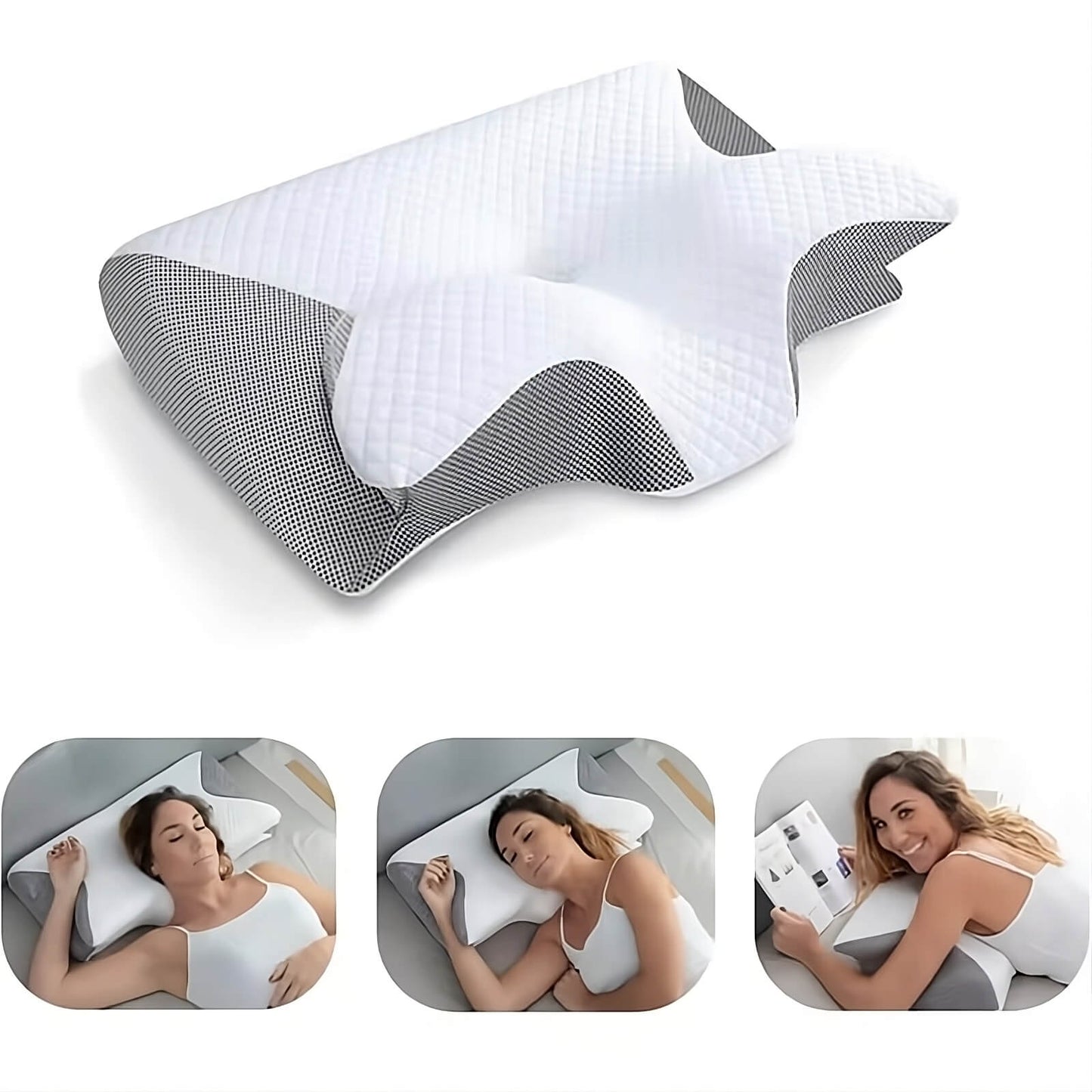 Skanto | Orthopedic Pillow | Ergonomic Support for Neck and Back | Memory Foam