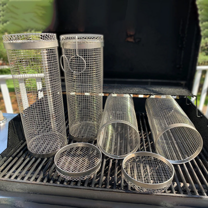 BowLift | Stainless Steel Rolling BBQ Grill Basket – Rotating Design for Perfectly Grilled Food