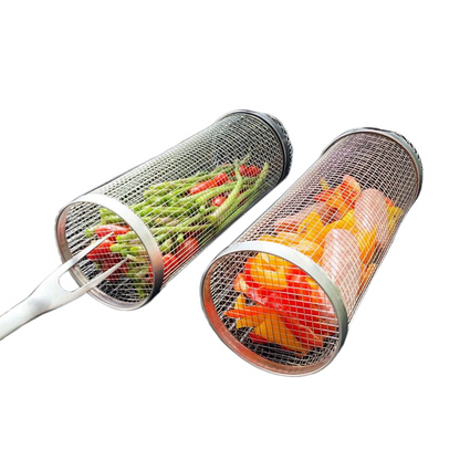 BowLift | Stainless Steel Rolling BBQ Grill Basket – Rotating Design for Perfectly Grilled Food