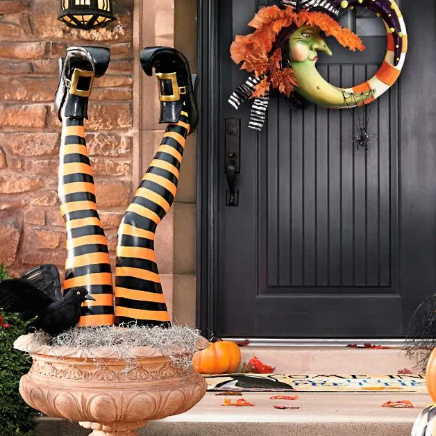 BowLift | Witch Leg Stakes, Set Of Two Yard Halloween Decoration
