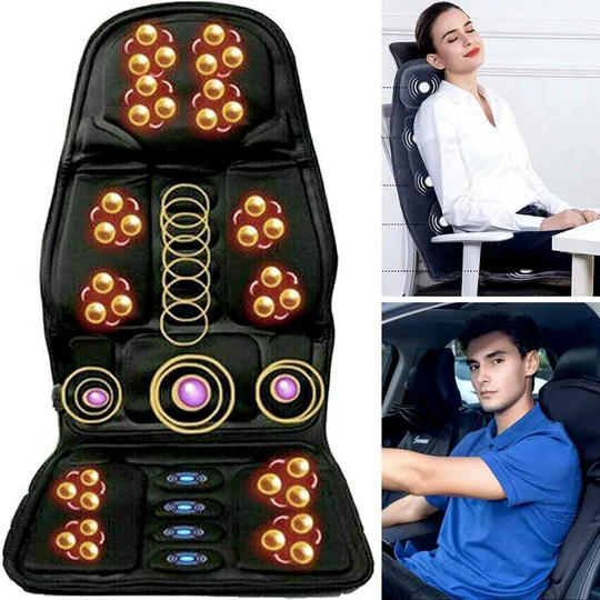 BowLift | 8 Mode Massage Chair Pad With Heated Back Neck Cushion For Car & Home