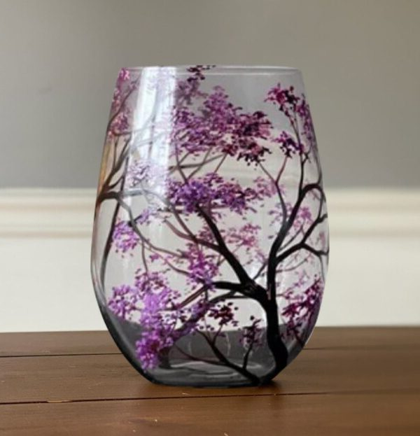 Skanto | Four Seasons Tree Wine Glasses – Hand-Painted Art