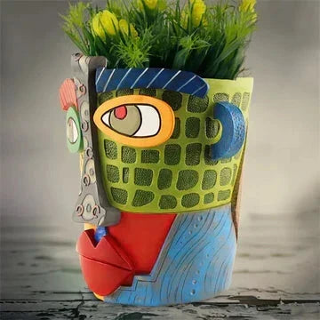 Kalsten | Handmade Picasso Brutalist Abstract Beauty Face Flower Pot