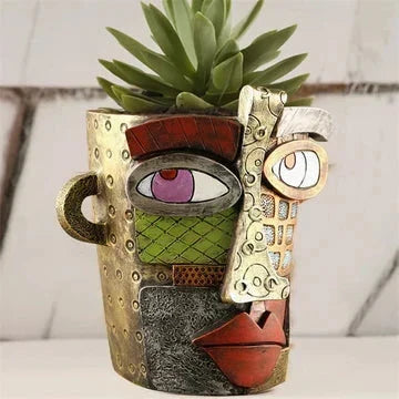 Kalsten | Handmade Picasso Brutalist Abstract Beauty Face Flower Pot