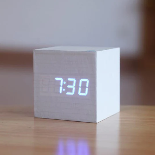 Digital wooden clock with LED display