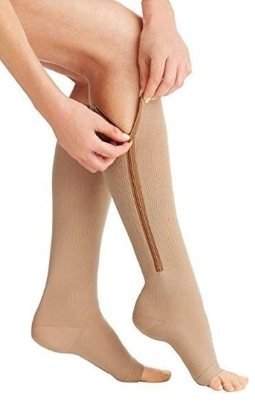 Zipper Compression Socks Support Stockings 20-30 mmHg