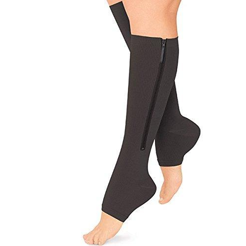 Zipper Compression Socks Support Stockings 20-30 mmHg