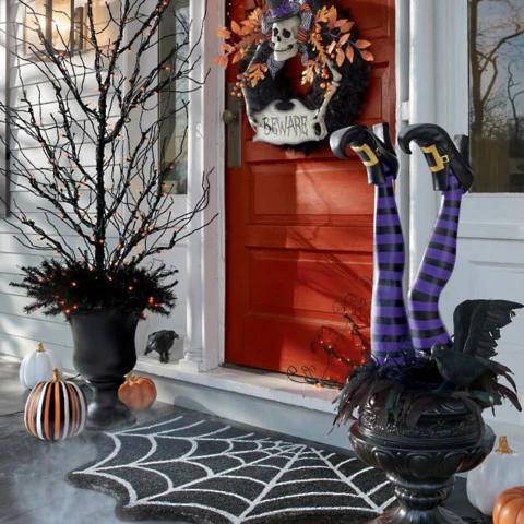 BowLift | Witch Leg Stakes, Set Of Two Yard Halloween Decoration