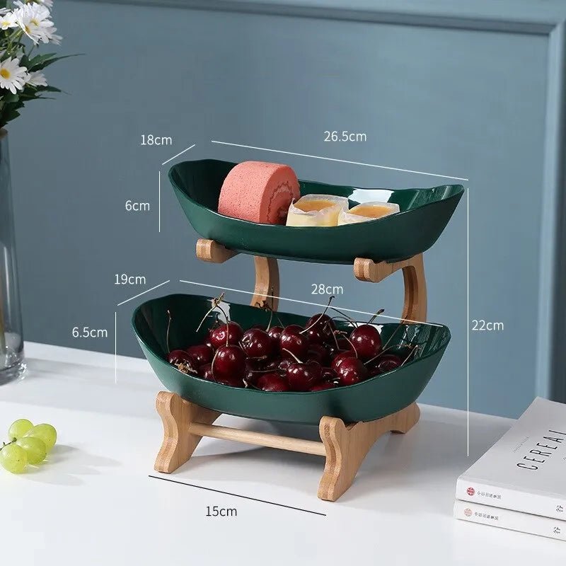 BowLift | Ovaluxe Tiered Fruit Bowl | Elegant 2-Tier and 3-Tier kitchen organizer for fruit and snacks