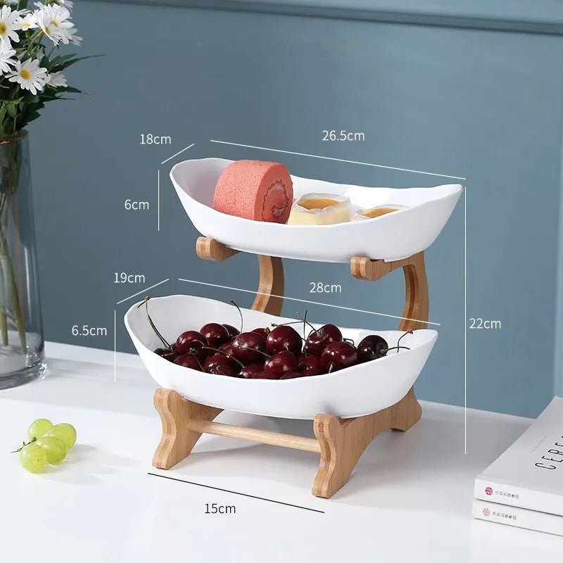 BowLift | Ovaluxe Tiered Fruit Bowl | Elegant 2-Tier and 3-Tier kitchen organizer for fruit and snacks