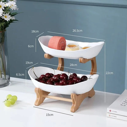 BowLift | Ovaluxe Tiered Fruit Bowl | Elegant 2-Tier and 3-Tier kitchen organizer for fruit and snacks