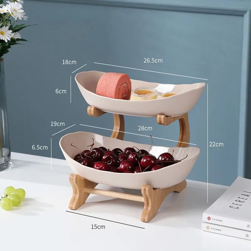 BowLift | Ovaluxe Tiered Fruit Bowl | Elegant 2-Tier and 3-Tier kitchen organizer for fruit and snacks