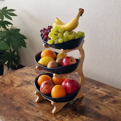 BowLift | Ovaluxe Tiered Fruit Bowl | Elegant 2-Tier and 3-Tier kitchen organizer for fruit and snacks