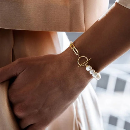 BowLift | Paperclip Chain Pearl Blended Bracelet and Necklace