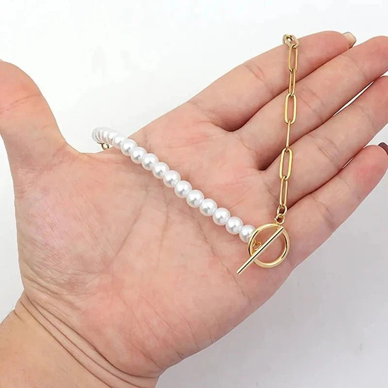 BowLift | Paperclip Chain Pearl Blended Bracelet and Necklace