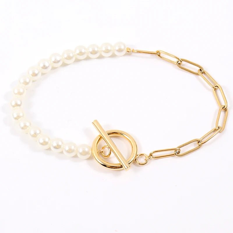 BowLift | Paperclip Chain Pearl Blended Bracelet and Necklace