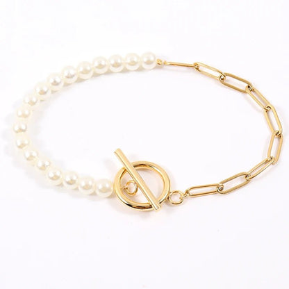 BowLift | Paperclip Chain Pearl Blended Bracelet and Necklace
