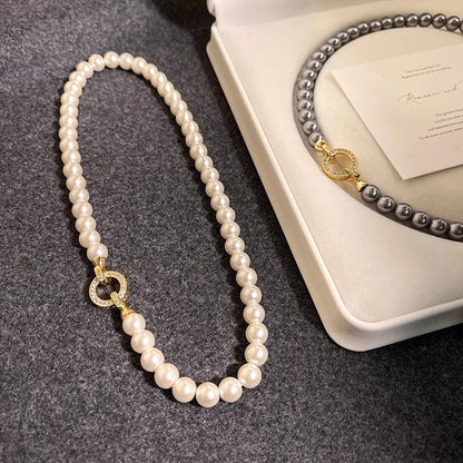 Skanto | Pearl Diamond Accented Circular Pendant Bracelet and Necklace
