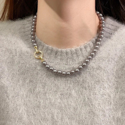 Skanto | Pearl Diamond Accented Circular Pendant Bracelet and Necklace